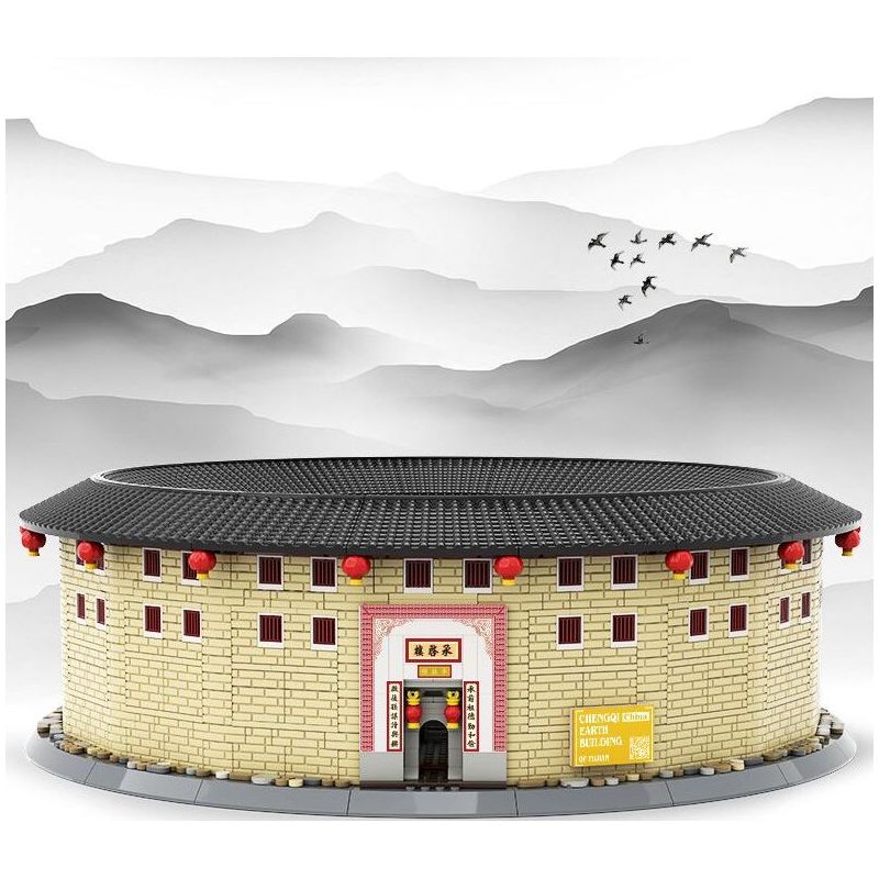 WANGE LIGAO DR.LUCK 8211 TÒA NHÀ TRÁI ĐẤT PHÚC KIẾN HAKKA CHENGQI bộ đồ chơi xếp lắp ráp ghép mô hình Creator Sáng Tạo 3317 khối