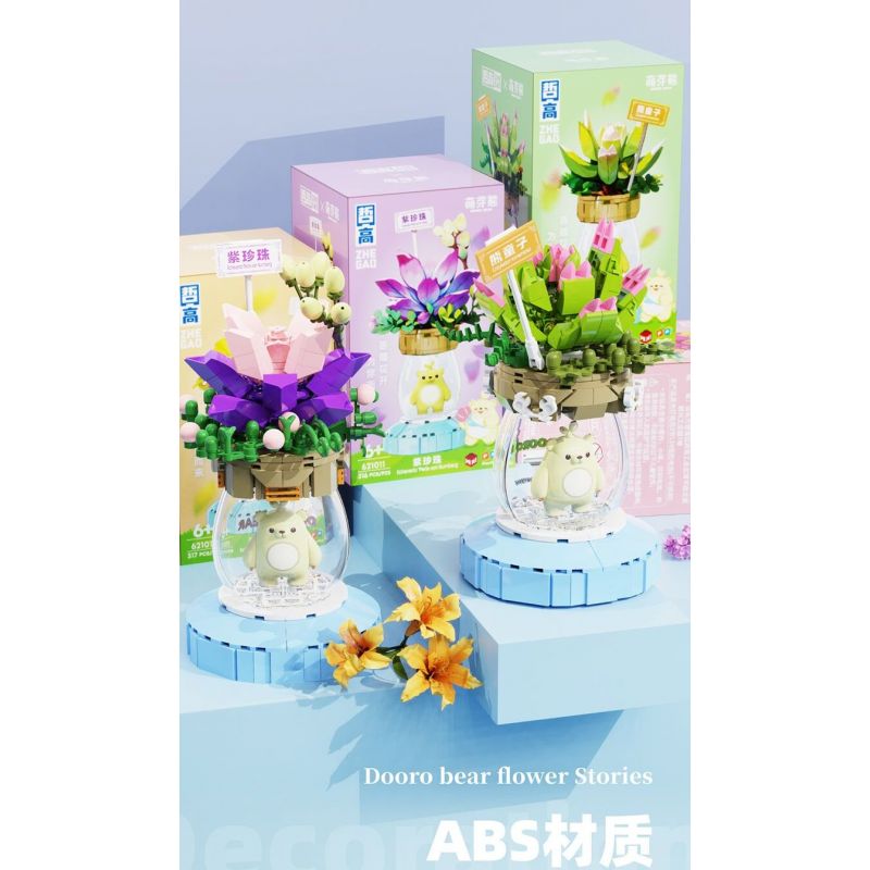 ZHEGAO 621011 GẤU VỪA CHỚM NỞ ĐẦY MÀU SẮC VÀ MỌNG NƯỚC bộ đồ chơi xếp lắp ráp ghép mô hình Creator Sáng Tạo