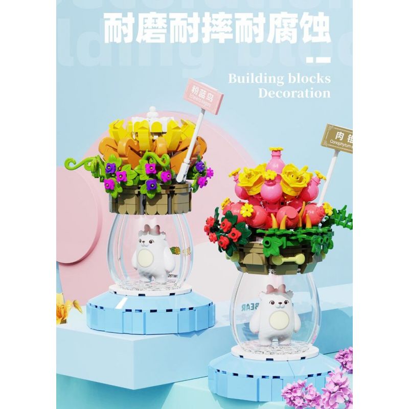 ZHEGAO 621011 GẤU VỪA CHỚM NỞ ĐẦY MÀU SẮC VÀ MỌNG NƯỚC bộ đồ chơi xếp lắp ráp ghép mô hình Creator Sáng Tạo