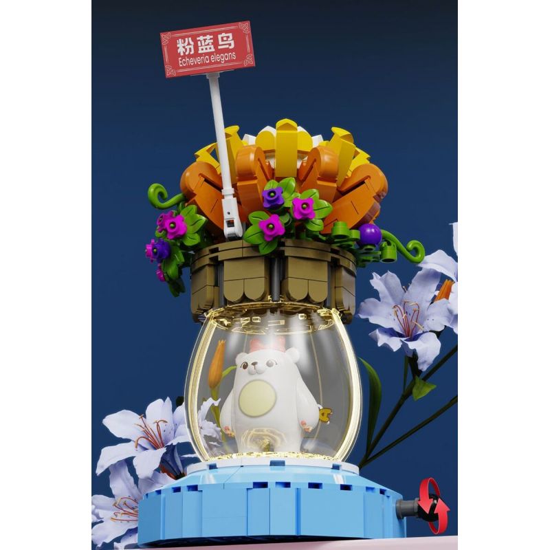 ZHEGAO 621011 GẤU VỪA CHỚM NỞ ĐẦY MÀU SẮC VÀ MỌNG NƯỚC bộ đồ chơi xếp lắp ráp ghép mô hình Creator Sáng Tạo