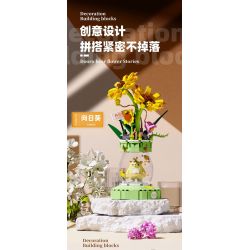 ZHEGAO 621012 NHỮNG BÔNG HOA ĐẦY MÀU SẮC VỪA CHỚM NỞ bộ đồ chơi xếp lắp ráp ghép mô hình Creator Sáng Tạo