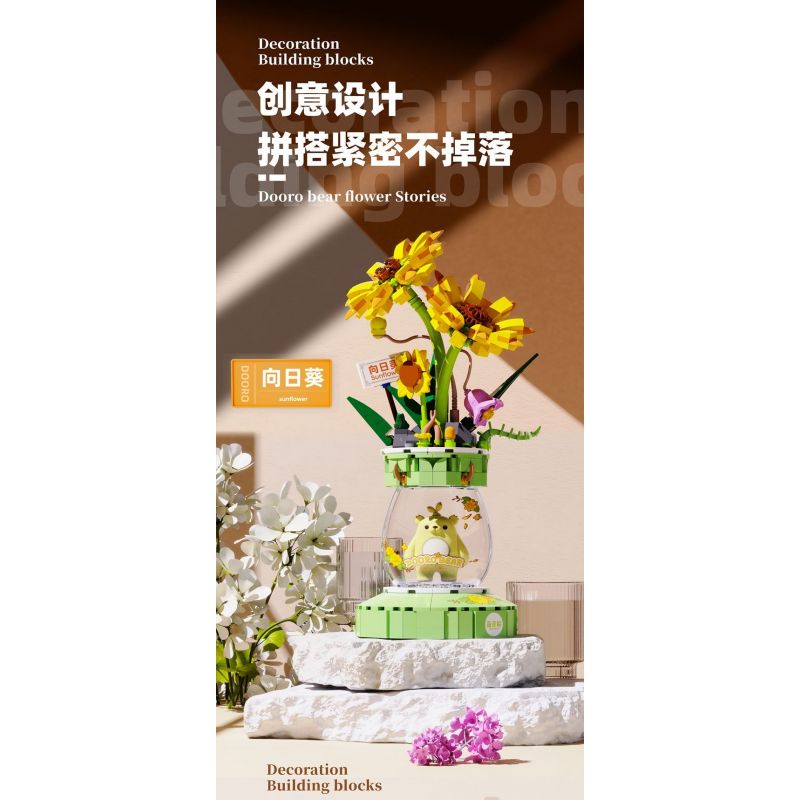 ZHEGAO 621012 NHỮNG BÔNG HOA ĐẦY MÀU SẮC VỪA CHỚM NỞ bộ đồ chơi xếp lắp ráp ghép mô hình Creator Sáng Tạo