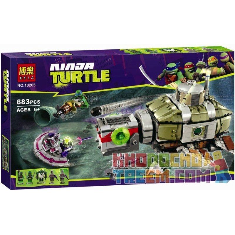 NOT Lego TURTLE SUB UNDERSEA CHASE 79121 Bela 10265 Lari 10265 xếp lắp ráp ghép mô hình ĐUỔI BẮT TÀU NGẦM DƯỚI ĐÁY BIỂN CUỘC SĂN RÙA Teenage Mutant Ninja Turtles Ninja Rùa 684 khối