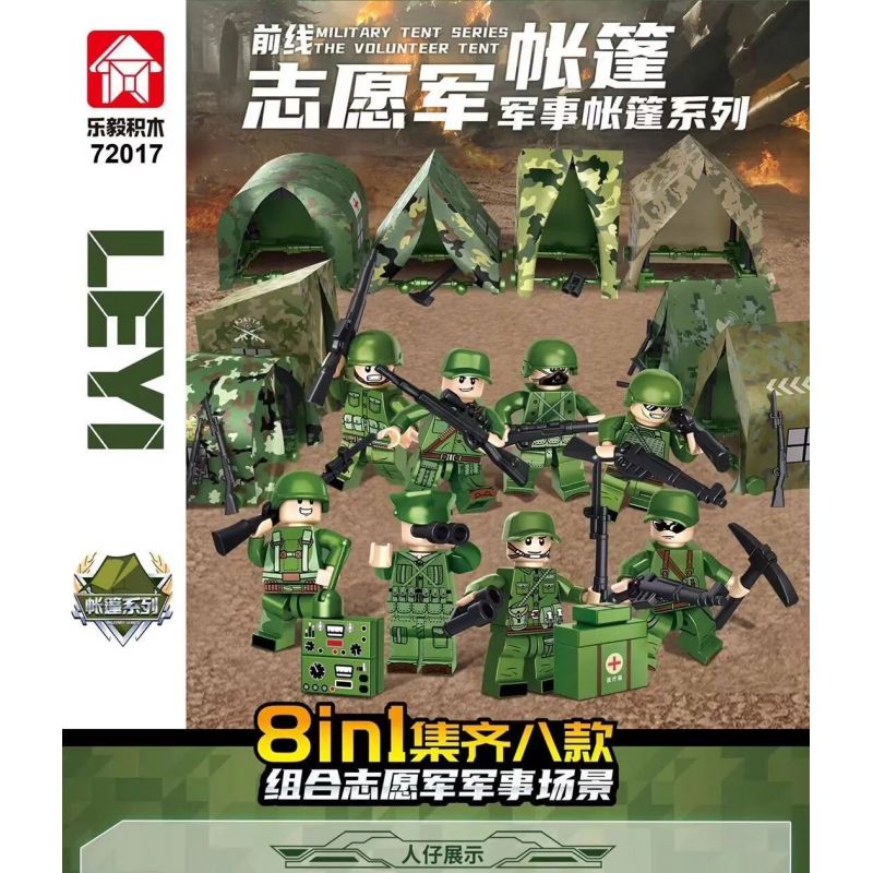 LE YI 72017 QUÂN TÌNH NGUYỆN bộ đồ chơi xếp lắp ráp ghép mô hình Military Army Quân Sự Bộ Đội 528 khối