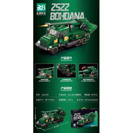 MASAHIRO 6787 PHÁO TỰ HÀNH 2S22 bộ đồ chơi xếp lắp ráp ghép mô hình Military Army 2S22 BOHDANA Quân Sự Bộ Đội 457 khối