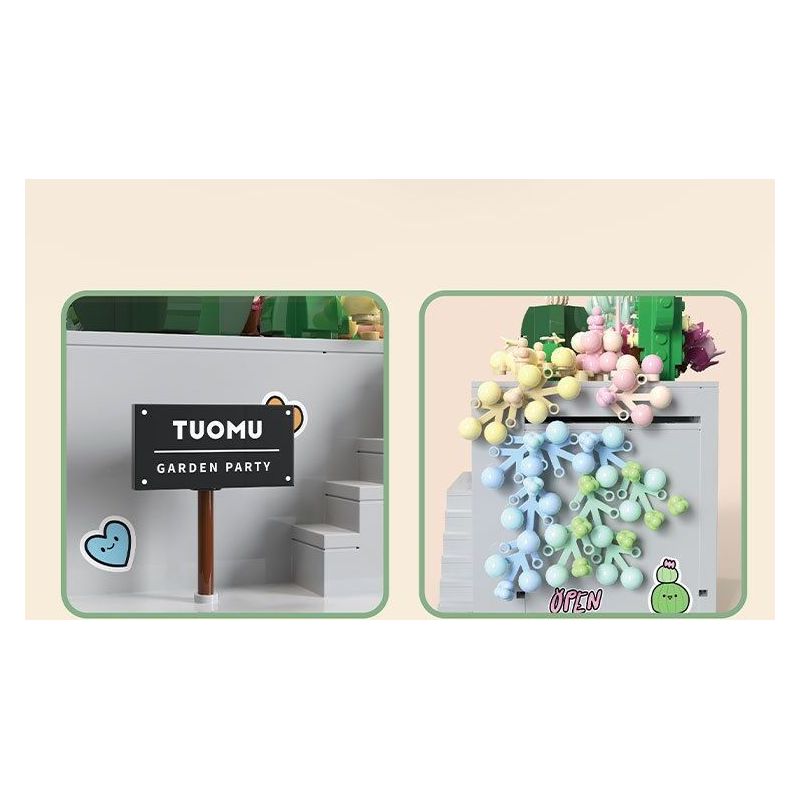 TAKUGI T6002 6002 TIỆC SÂN VƯỜN HỘP ĐỰNG MỌNG NƯỚC bộ đồ chơi xếp lắp ráp ghép mô hình Gear Đồ Lắp Ghép 513 khối