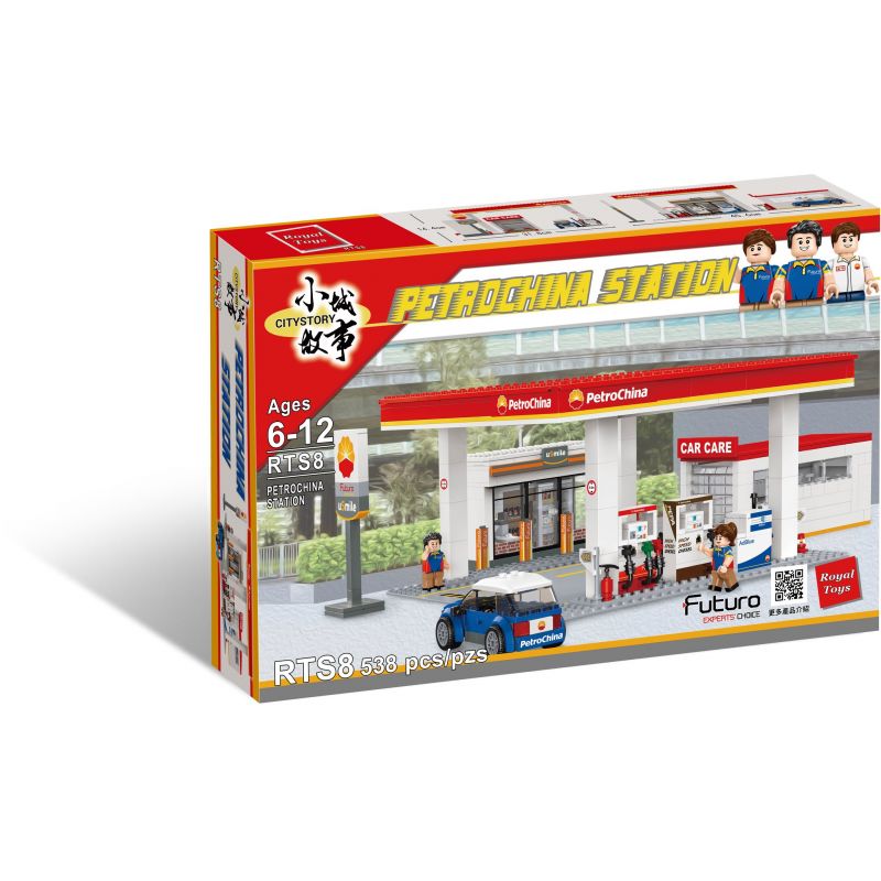 ROYAL TOYS RTS8 CÂU CHUYỆN THỊ TRẤN NHỎ TRẠM DẦU PETROCHINA bộ đồ chơi xếp lắp ráp ghép mô hình City CITY STORY PETROCHINA STATION Thành Phố 538 khối