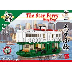 ROYAL TOYS RT59 CÂU CHUYỆN THỊ TRẤN NHỎ PHÀ NGÔI SAO HỒNG KÔNG bộ đồ chơi xếp lắp ráp ghép mô hình City CITY STORY STAR FERRY Thành Phố 1203 khối