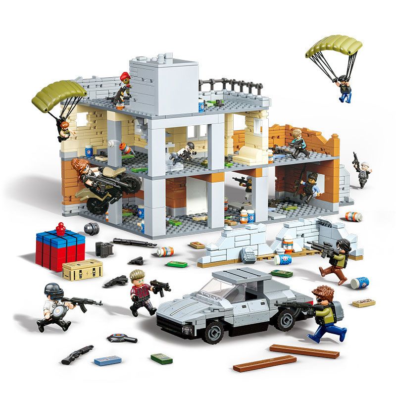 GUDI 20502 non Lego PEACE ELITE CẢNH NHÀ ĐỂ XE GIẢ bộ đồ chơi xếp lắp ráp ghép mô hình Movie & Game Phim Và Trò Chơi 1152 khối