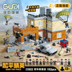 GUDI 20502 PEACE ELITE CẢNH NHÀ ĐỂ XE GIẢ bộ đồ chơi xếp lắp ráp ghép mô hình Movie & Game Phim Và Trò Chơi 1152 khối