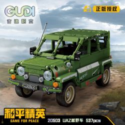 GUDI 20503 PEACE ELITE XE ĐỊA HÌNH UAZ bộ đồ chơi xếp lắp ráp ghép mô hình Movie & Game Phim Và Trò Chơi 537 khối