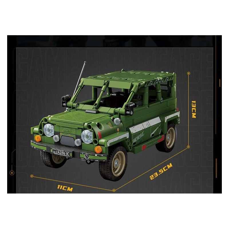 GUDI 20503 PEACE ELITE XE ĐỊA HÌNH UAZ bộ đồ chơi xếp lắp ráp ghép mô hình Movie & Game Phim Và Trò Chơi 537 khối