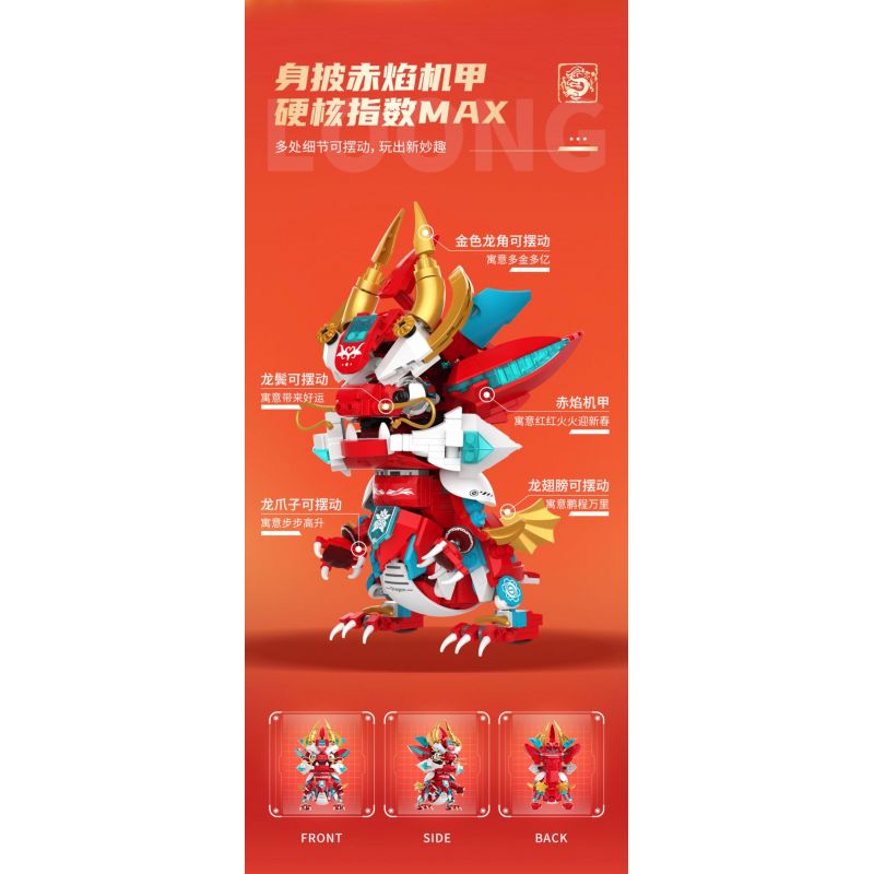 JAKI JK5138 5138 RỒNG HOÁN ĐỔI VŨ TRỤ NĂM MỚI 2024 CUNG HOÀNG ĐẠO PHIÊN BẢN GIỚI HẠN bộ đồ chơi xếp lắp ráp ghép mô hình Creator FLAME MECHA LOONG Sáng Tạo
