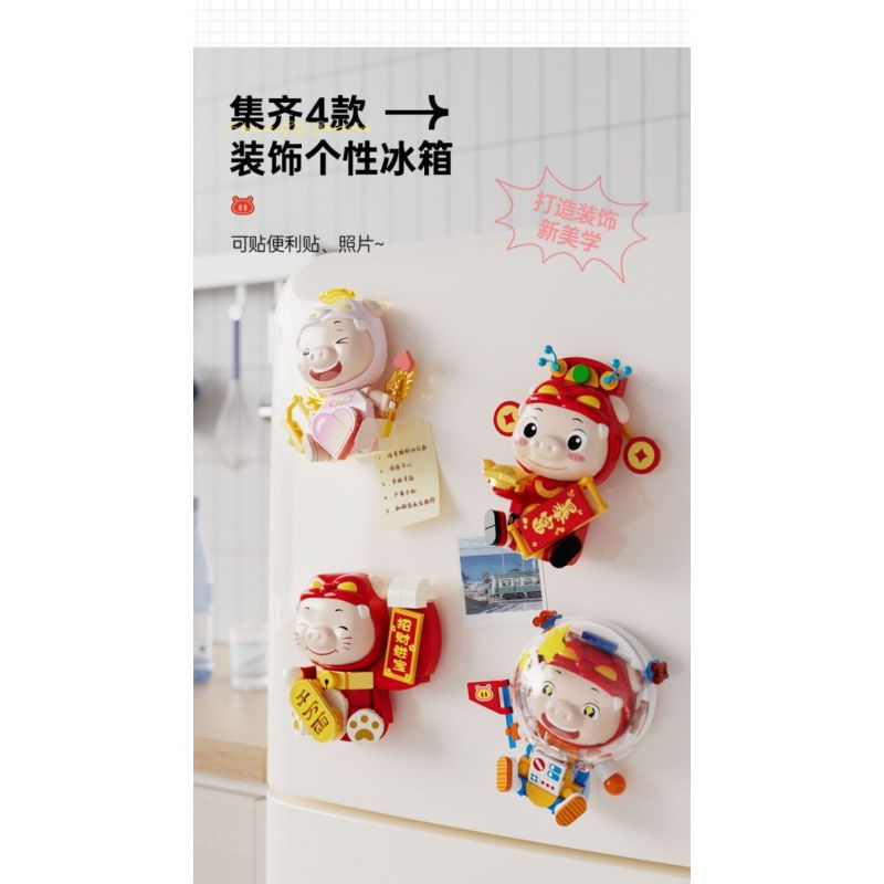 JAKI JK6832 6832 PIG MAN NAM CHÂM TỦ LẠNH KEWPIE bộ đồ chơi xếp lắp ráp ghép mô hình Movie & Game CUPID GG BOND Phim Và Trò Chơi