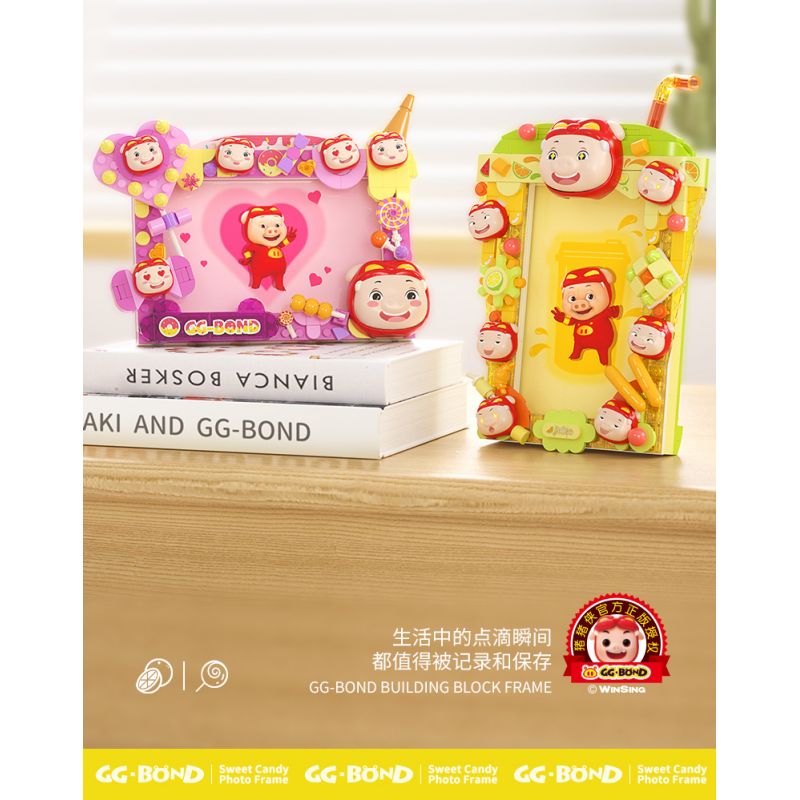 JAKI JK6816 6816 PIG MAN KHUNG ẢNH TRÀ TRÁI CÂY LỢN QUÝ HIẾM bộ đồ chơi xếp lắp ráp ghép mô hình Movie & Game BUBBLE TEA PICTURE FRAME Phim Và Trò Chơi