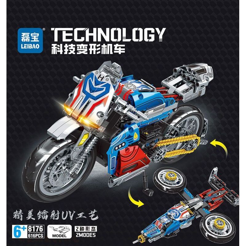 LEIBAO 8176 ĐẦU MÁY CHUYỂN ĐỔI CÔNG NGHỆ bộ đồ chơi xếp lắp ráp ghép mô hình Technic Kỹ Thuật Công Nghệ Cao Mô Hình Phương Tiện 616 khối