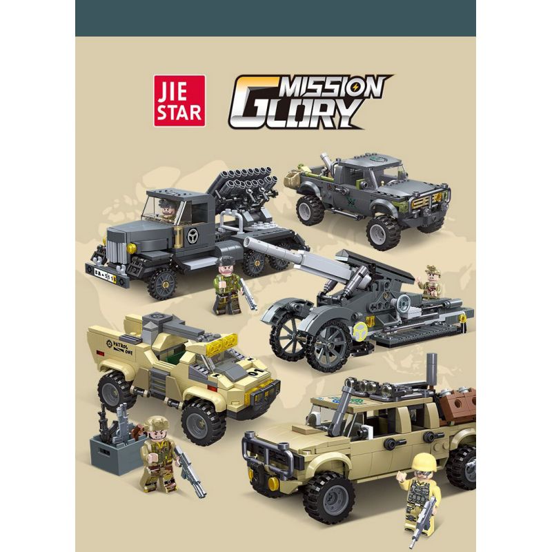 JIESTAR 61111 XE TẢI CHIẾN ĐẤU bộ đồ chơi xếp lắp ráp ghép mô hình Military Army COMBAT TRUCK Quân Sự Bộ Đội 200 khối