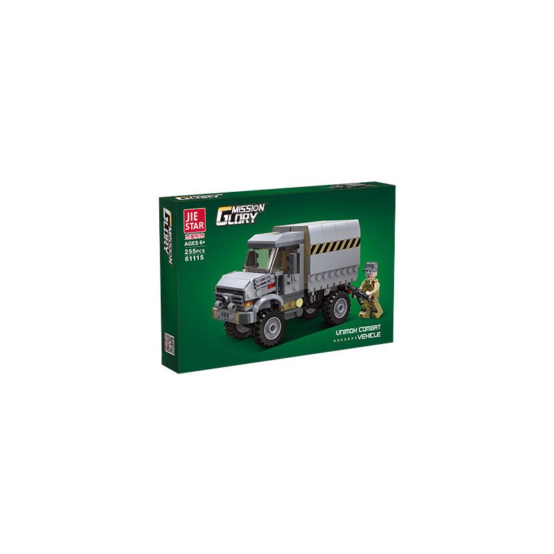 JIESTAR 61115 XE CHIẾN ĐẤU UNIMOG bộ đồ chơi xếp lắp ráp ghép mô hình Military Army UNIMOK COMBAT VEHICLE Quân Sự Bộ Đội 255 khối