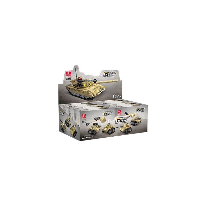 JIESTAR 59223 TRẬN CHIẾN XE TĂNG TÁM TRONG MỘT bộ đồ chơi xếp lắp ráp ghép mô hình Military Army TANK BATTLE Quân Sự Bộ Đội 679 khối