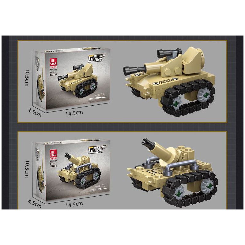 JIESTAR 59223 TRẬN CHIẾN XE TĂNG TÁM TRONG MỘT bộ đồ chơi xếp lắp ráp ghép mô hình Military Army TANK BATTLE Quân Sự Bộ Đội 679 khối