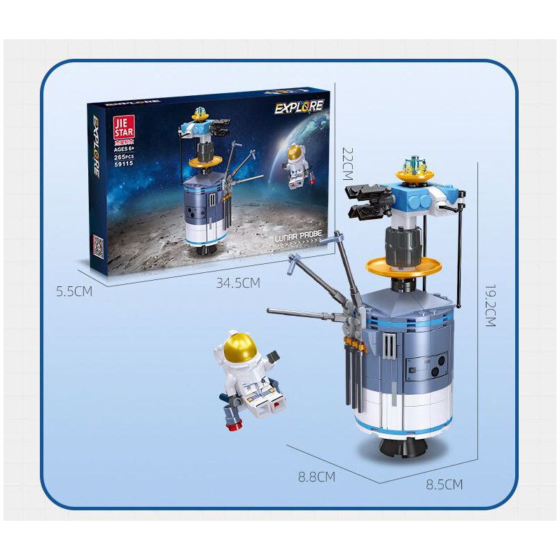 JIESTAR 59114 KHÁM PHÁ VŨ TRỤ THÁM HIỂM MẶT TRĂNG bộ đồ chơi xếp lắp ráp ghép mô hình City LUNAR EXPLORATION Thành Phố 257 khối