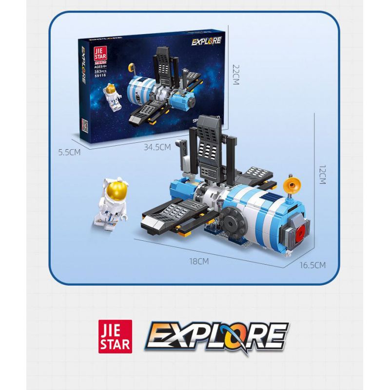 JIESTAR 59116 KHÁM PHÁ VŨ TRỤ THĂM DÒ bộ đồ chơi xếp lắp ráp ghép mô hình City LUNAR STATION Thành Phố 383 khối