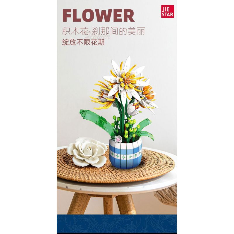 JIESTAR JJ9033 9033 BIỂU MÔ bộ đồ chơi xếp lắp ráp ghép mô hình Creator EPIPHYLLUM BONSAI Sáng Tạo 835 khối