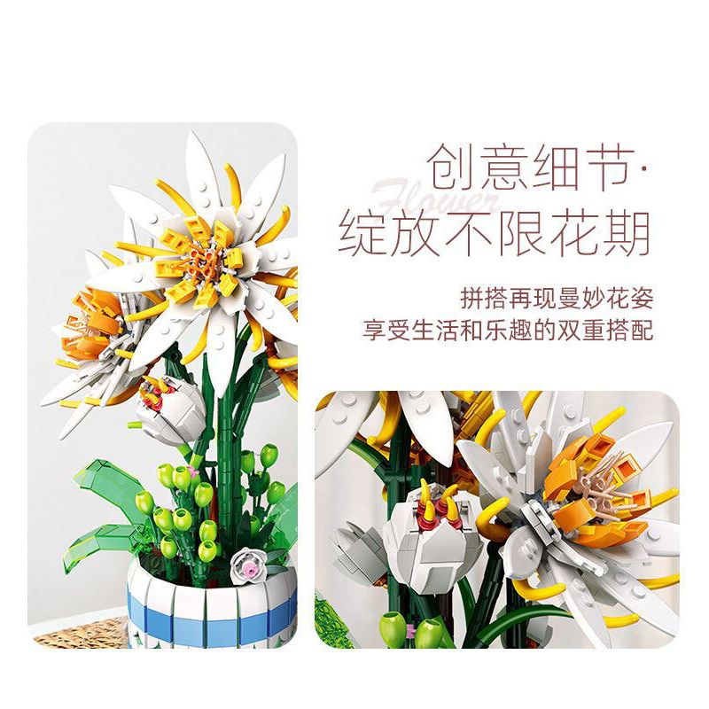 JIESTAR JJ9033 9033 BIỂU MÔ bộ đồ chơi xếp lắp ráp ghép mô hình Creator EPIPHYLLUM BONSAI Sáng Tạo 835 khối