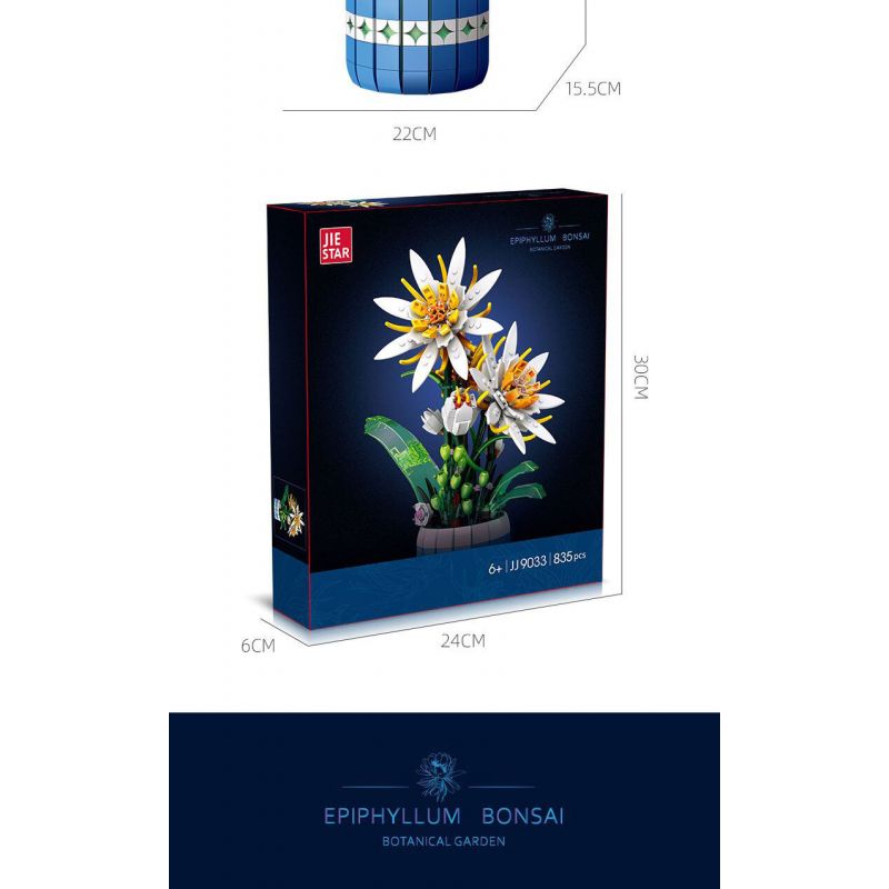 JIESTAR JJ9033 9033 BIỂU MÔ bộ đồ chơi xếp lắp ráp ghép mô hình Creator EPIPHYLLUM BONSAI Sáng Tạo 835 khối