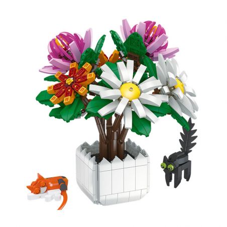 JIESTAR JJ9036 9036 CHẬU CÂY HOA CÚC bộ đồ chơi xếp lắp ráp ghép mô hình Creator CHIYSANTHEMUM POTTED PLANT Sáng Tạo 900 khối