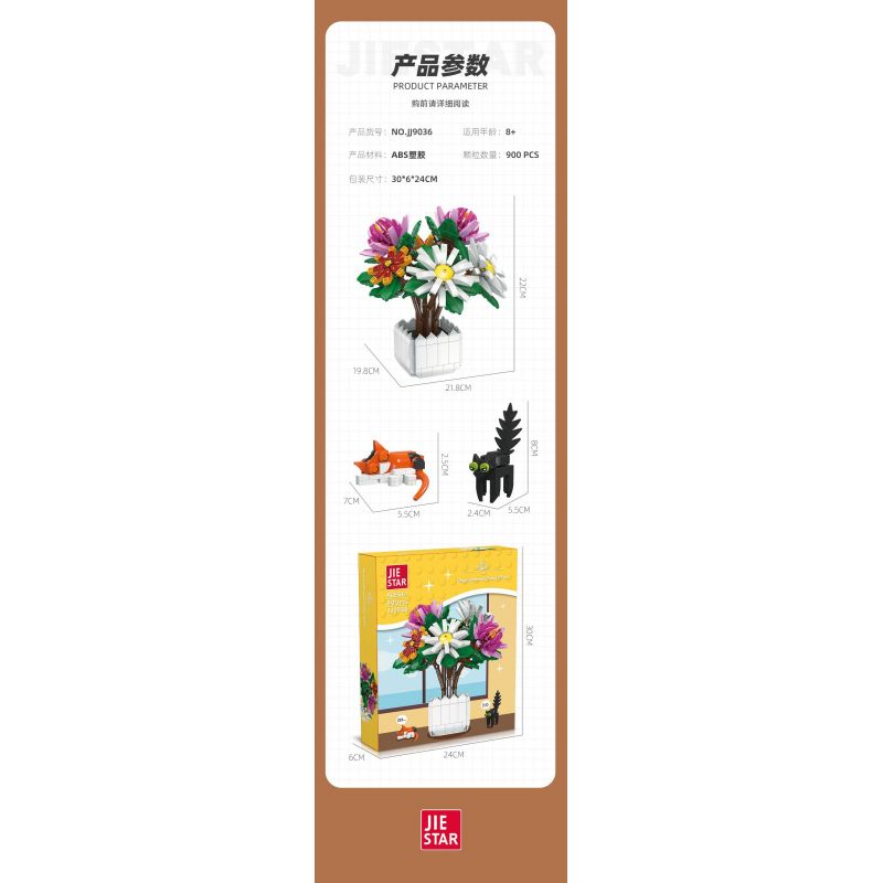 JIESTAR JJ9036 9036 CHẬU CÂY HOA CÚC bộ đồ chơi xếp lắp ráp ghép mô hình Creator CHIYSANTHEMUM POTTED PLANT Sáng Tạo 900 khối