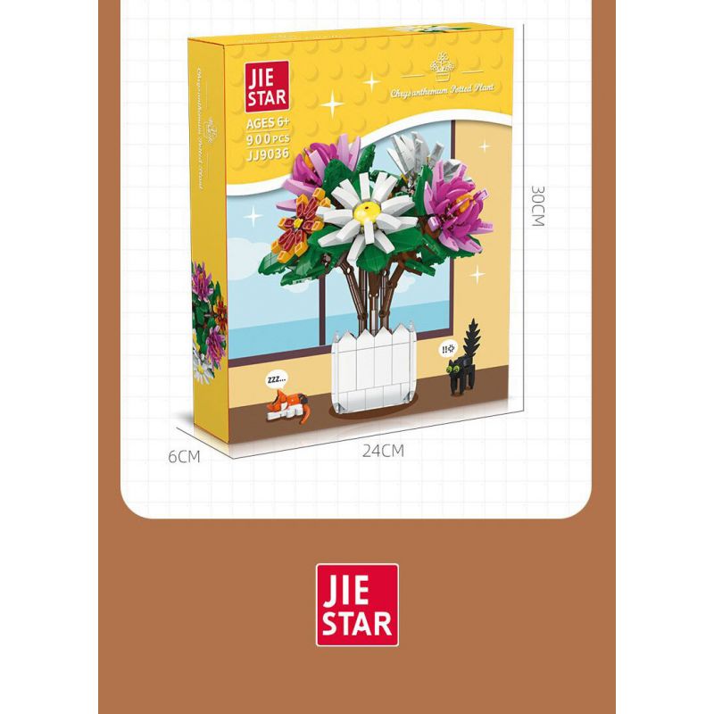 JIESTAR JJ9036 9036 CHẬU CÂY HOA CÚC bộ đồ chơi xếp lắp ráp ghép mô hình Creator CHIYSANTHEMUM POTTED PLANT Sáng Tạo 900 khối