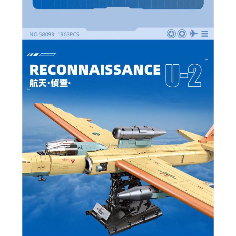 JIESTAR 58093 JJ9097 9097 SỨ MỆNH VINH QUANG MÁY BAY TRINH SÁT U2 bộ đồ chơi xếp lắp ráp ghép mô hình Military Army U-2 RECONNAISSANCE AIRPLANE Quân Sự Bộ Đội 1363 khối