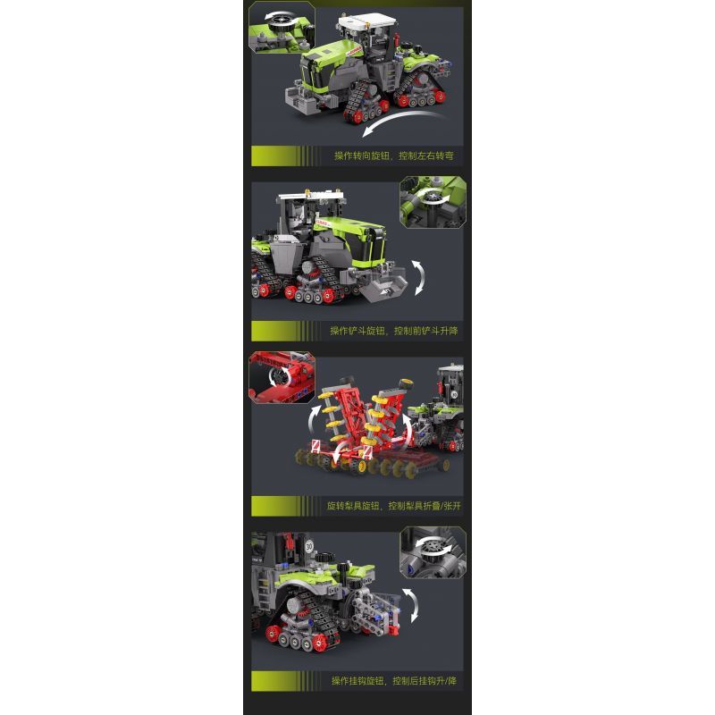 CADA DOUBLEE C65012 65012 MÁY KÉO BÁNH XÍCH CỠ LỚN CLAAS tỷ lệ 1:32 bộ đồ chơi xếp lắp ráp ghép mô hình Technic XERION 5000 TRAC TS Kỹ Thuật Công Nghệ Cao Mô Hình Phương Tiện 1336 khối