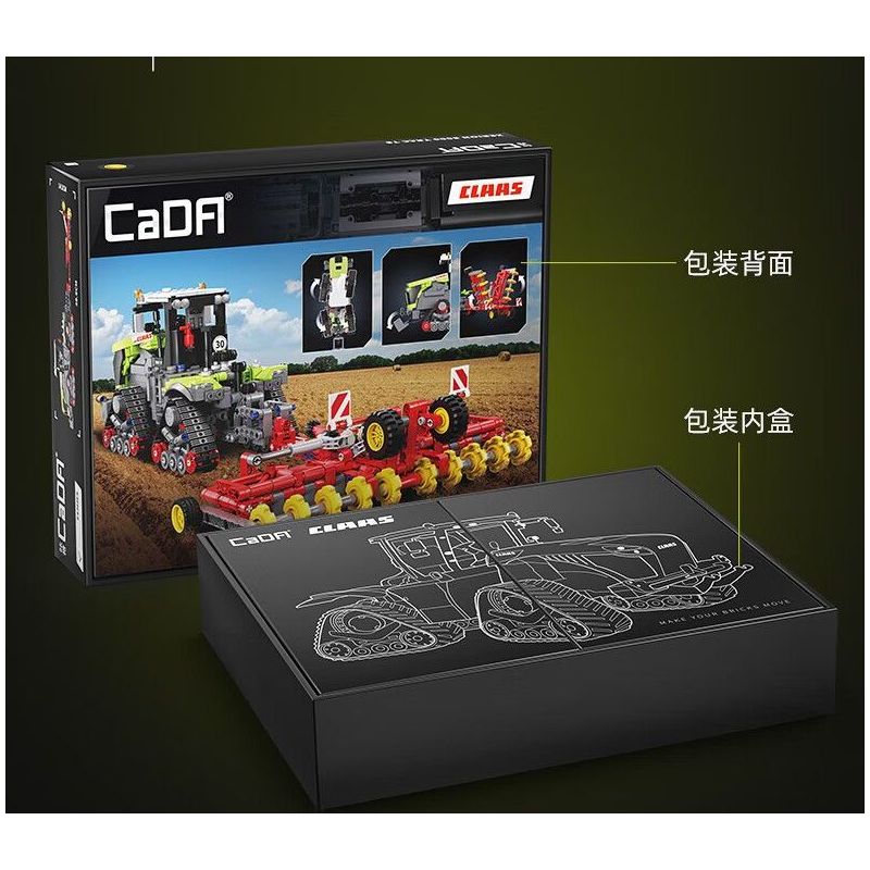 CADA DOUBLEE C65012 65012 MÁY KÉO BÁNH XÍCH CỠ LỚN CLAAS tỷ lệ 1:32 bộ đồ chơi xếp lắp ráp ghép mô hình Technic XERION 5000 TRAC TS Kỹ Thuật Công Nghệ Cao Mô Hình Phương Tiện 1336 khối