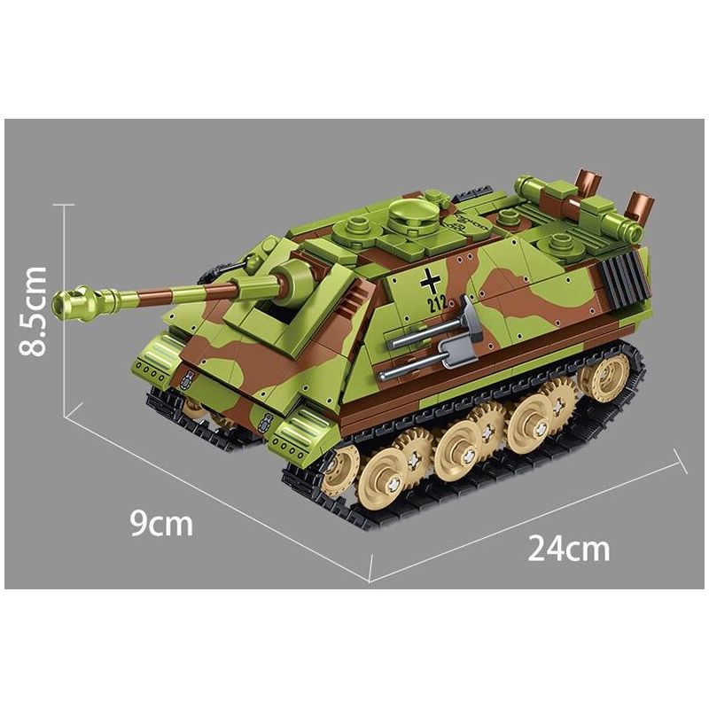 LE YI 66036 PHÁO CHỐNG TĂNG LEOPARD G1 BỌC THÉP BÁNH XÍCH bộ đồ chơi xếp lắp ráp ghép mô hình Military Army Quân Sự Bộ Đội 552 khối