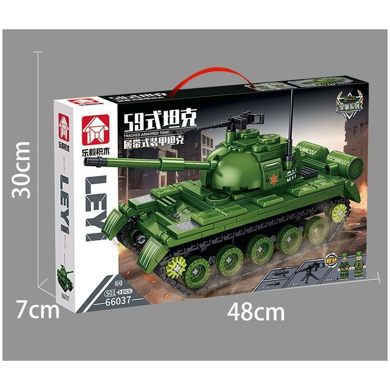 LE YI 66037 XE TĂNG BỌC THÉP BÁNH XÍCH KIỂU 59 bộ đồ chơi xếp lắp ráp ghép mô hình Military Army Quân Sự Bộ Đội 501 khối