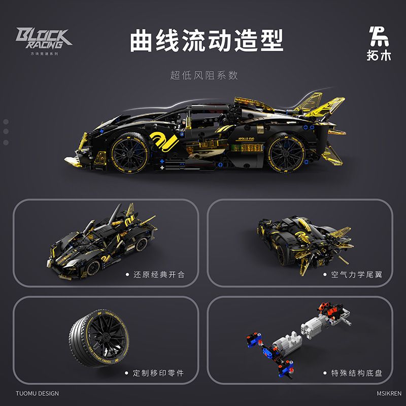 TAKUGI T1006 1006 SIÊU XE LEI XING EVO tỷ lệ 1:14 bộ đồ chơi xếp lắp ráp ghép mô hình Technic Kỹ Thuật Công Nghệ Cao Mô Hình Phương Tiện 1165 khối