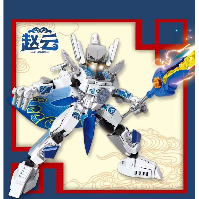 LE YI 62022 4 MÔ HÌNH CƠ GIÁP PHONG CÁCH TRUNG QUỐC ZHANG FEI GUAN YU ZHAO YUN LU BU bộ đồ chơi xếp lắp ráp ghép mô hình 1062 khối