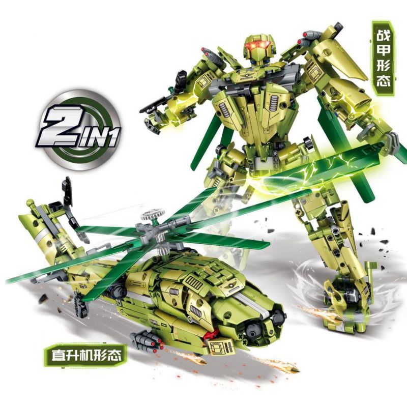 LEIBAO 8011 non Lego VUA CHIẾN TRANH TRÊN BỘ MECHA TRỰC THĂNG bộ đồ chơi xếp lắp ráp ghép mô hình Military Army Quân Sự Bộ Đội 933 khối