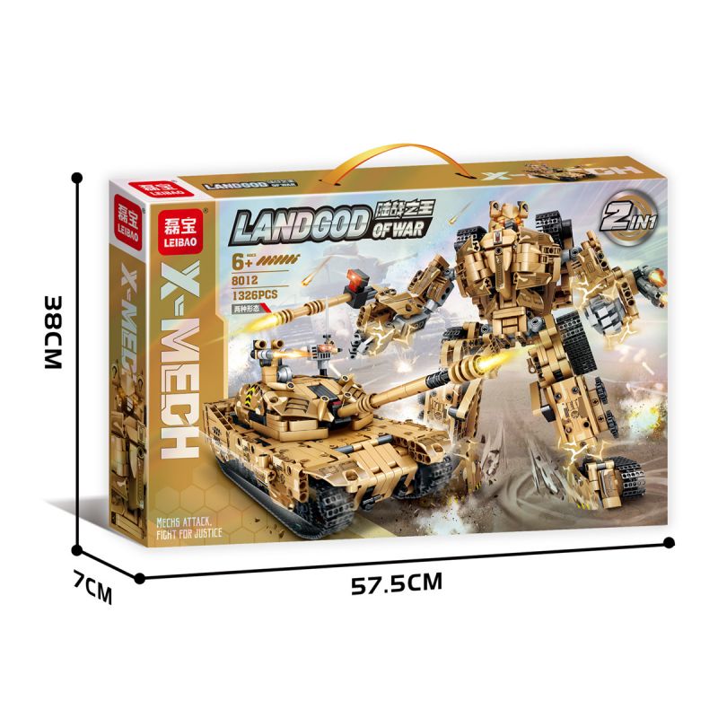LEIBAO 8012 VUA CHIẾN TRANH TRÊN BỘ XE TĂNG MECHA bộ đồ chơi xếp lắp ráp ghép mô hình Military Army Quân Sự Bộ Đội 1326 khối