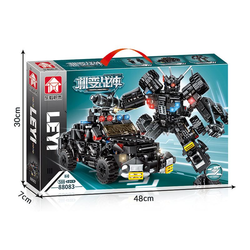 LE YI 88083 XE BỌC THÉP SWAT CƠ KHÍ bộ đồ chơi xếp lắp ráp ghép mô hình City Thành Phố 588 khối