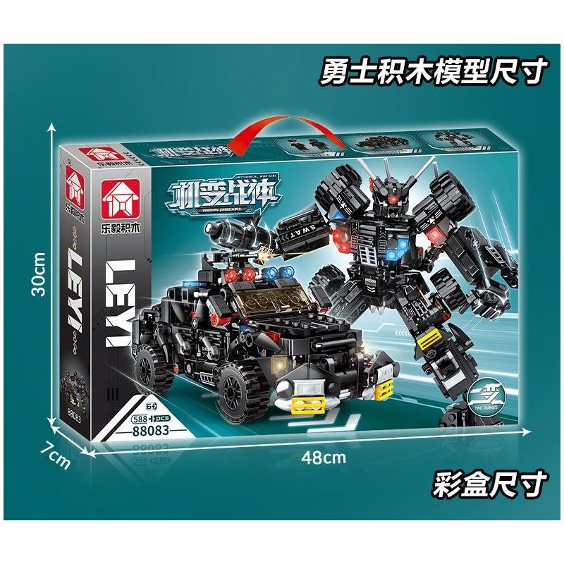LE YI 88083 XE BỌC THÉP SWAT CƠ KHÍ bộ đồ chơi xếp lắp ráp ghép mô hình City Thành Phố 588 khối