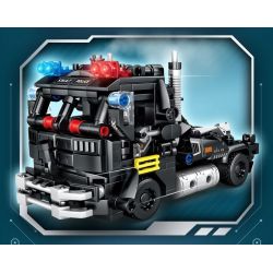 LE YI 88085 XE ĐẦU KÉO SWAT CƠ KHÍ bộ đồ chơi xếp lắp ráp ghép mô hình City Thành Phố 568 khối