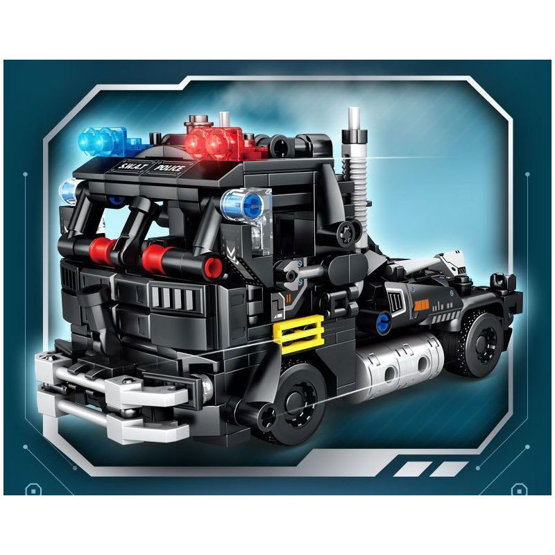 LE YI 88085 XE ĐẦU KÉO SWAT CƠ KHÍ bộ đồ chơi xếp lắp ráp ghép mô hình City Thành Phố 568 khối