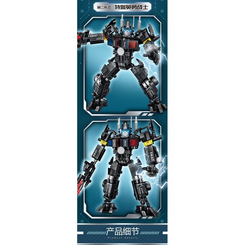 LE YI 88085 XE ĐẦU KÉO SWAT CƠ KHÍ bộ đồ chơi xếp lắp ráp ghép mô hình City Thành Phố 568 khối