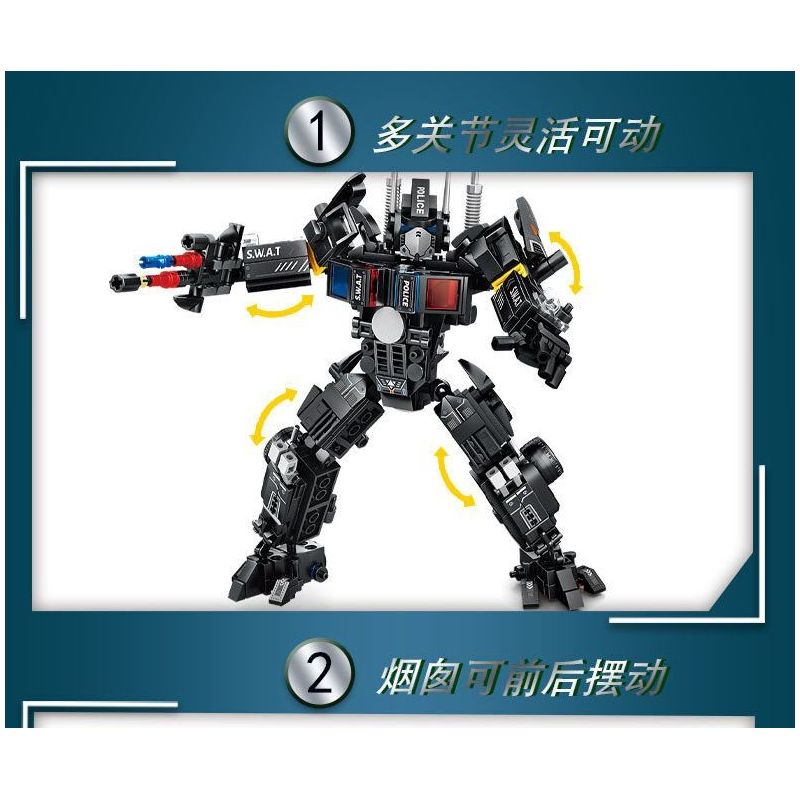 LE YI 88085 XE ĐẦU KÉO SWAT CƠ KHÍ bộ đồ chơi xếp lắp ráp ghép mô hình City Thành Phố 568 khối