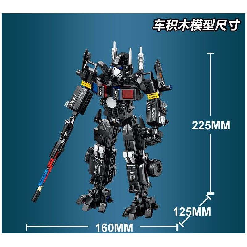 LE YI 88085 XE ĐẦU KÉO SWAT CƠ KHÍ bộ đồ chơi xếp lắp ráp ghép mô hình City Thành Phố 568 khối