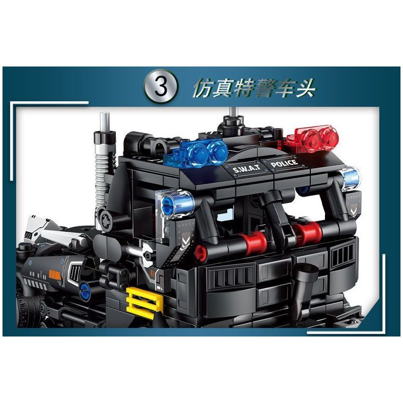 LE YI 88085 XE ĐẦU KÉO SWAT CƠ KHÍ bộ đồ chơi xếp lắp ráp ghép mô hình City Thành Phố 568 khối