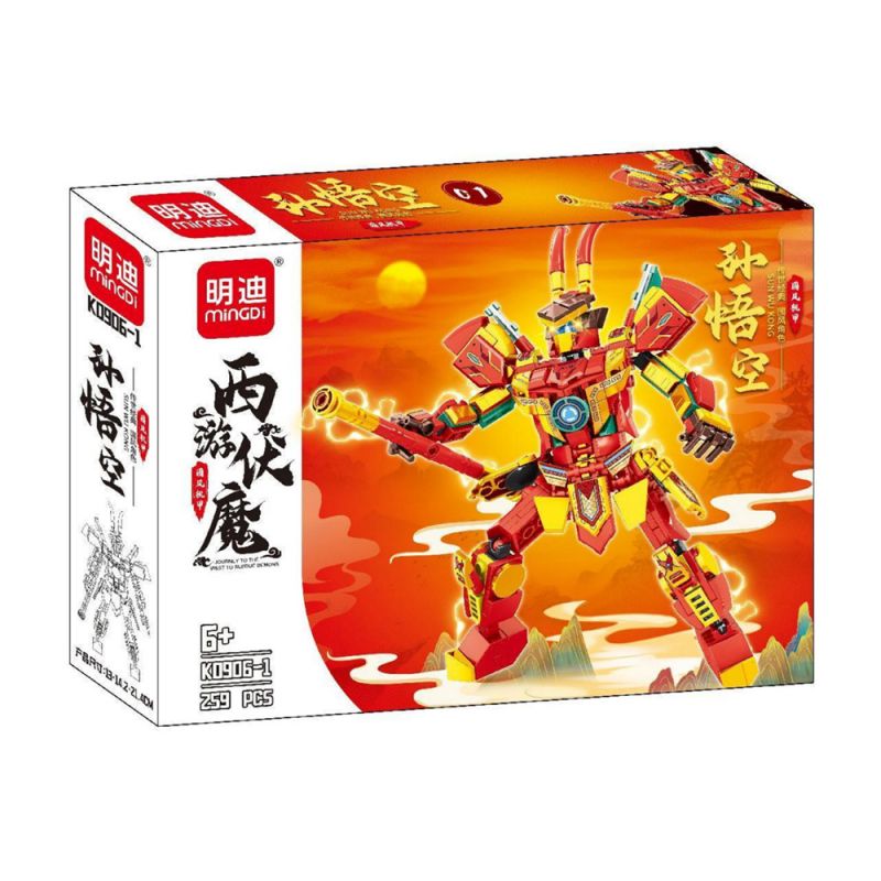 MINGDI LEIBAO K0906 0906 TÂY DU CHINH PHỤC MA QUỶ GUOFENG MECHA 4 MÔ HÌNH TÔN NGỘ KHÔNG TAM HOÀNG TỬ ERLANG SHEN BULL DEMON KING bộ đồ chơi xếp lắp ráp ghép mô hình 1053 khối